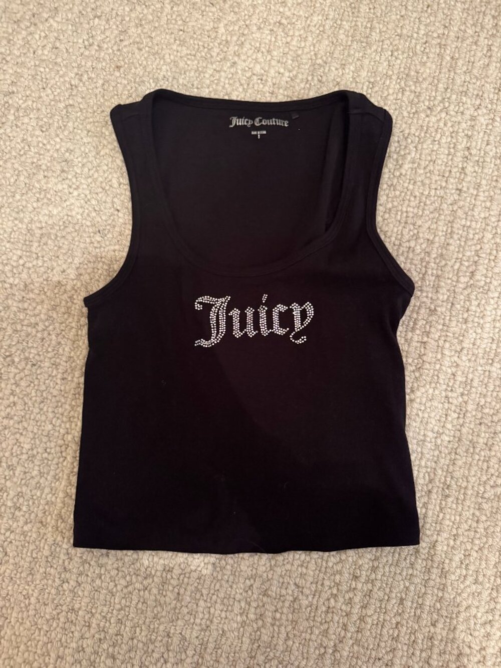 Juicy Couture Black Tank Top with rhinestones